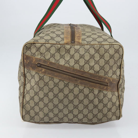 GUCCI Micro GG Supreme Web Sherry Line Bag PVC Beige 012 904 0282 Auth bs32426