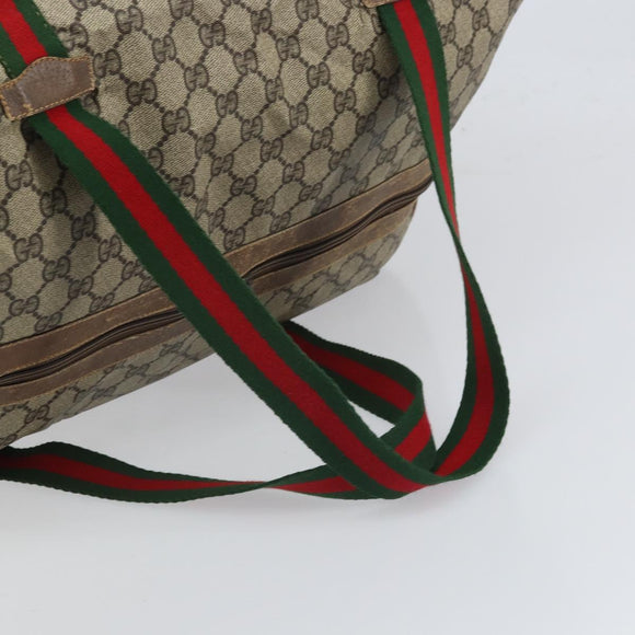 GUCCI Micro GG Supreme Web Sherry Line Bag PVC Beige 012 904 0282 Auth bs32426