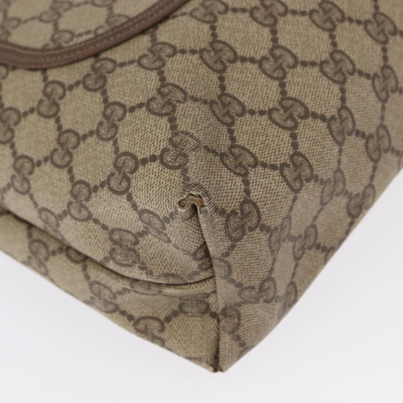GUCCI GG Supreme Web Sherry Line Tote Bag PVC Beige 39 02 003 Auth bs32427