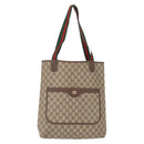 GUCCI GG Supreme Web Sherry Line Tote Bag PVC Beige 39 02 003 Auth bs32427-2