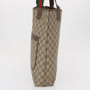 GUCCI GG Supreme Web Sherry Line Tote Bag PVC Beige 39 02 003 Auth bs32427-4