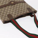 GUCCI GG Supreme Web Sherry Line Tote Bag PVC Beige 39 02 003 Auth bs32427-6