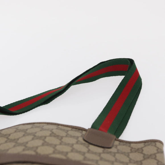 GUCCI GG Supreme Web Sherry Line Tote Bag PVC Beige 39 02 003 Auth bs32427