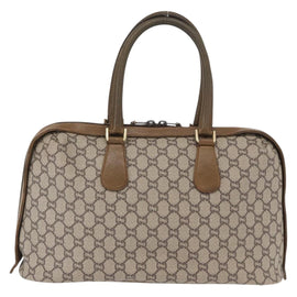 GUCCI GG Plus Supreme Hand Bag PVC Beige Gold Auth bs32428 - 0