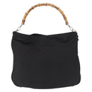 GUCCI Bamboo Hand Bag Nylon 2way Black Gold 001 2058 1577 5 Auth bs32430-13