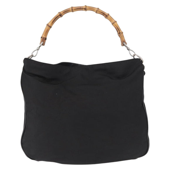 GUCCI Bamboo Hand Bag Nylon 2way Black Gold 001 2058 1577 5 Auth bs32430