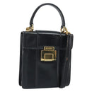 GUCCI Bamboo Hand Bag Leather 2way Black Gold 001 2058 1638 0 Auth bs32435-1