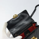 GUCCI Bamboo Hand Bag Leather 2way Black Gold 001 2058 1638 0 Auth bs32435-17