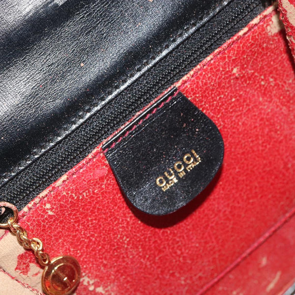 GUCCI Bamboo Hand Bag Leather 2way Black Gold 001 2058 1638 0 Auth bs32435