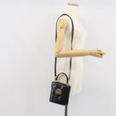 GUCCI Bamboo Hand Bag Leather 2way Black Gold 001 2058 1638 0 Auth bs32435-25