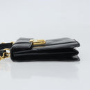 GUCCI Bamboo Hand Bag Leather 2way Black Gold 001 2058 1638 0 Auth bs32435-5