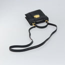 GUCCI Bamboo Hand Bag Leather 2way Black Gold 001 2058 1638 0 Auth bs32435-9