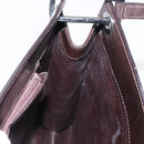 GUCCI Shoulder Bag Patent leather Brown Silver Auth bs32436-18