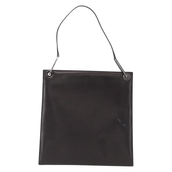 GUCCI Shoulder Bag Patent leather Brown Silver Auth bs32436