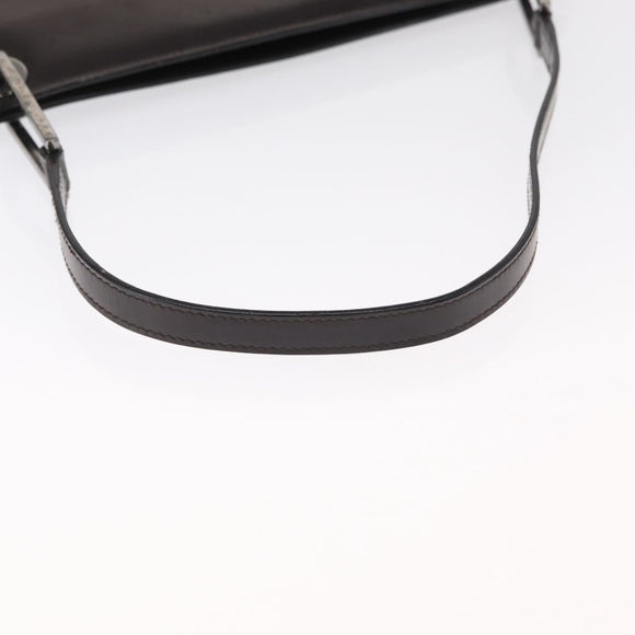 GUCCI Shoulder Bag Patent leather Brown Silver Auth bs32436
