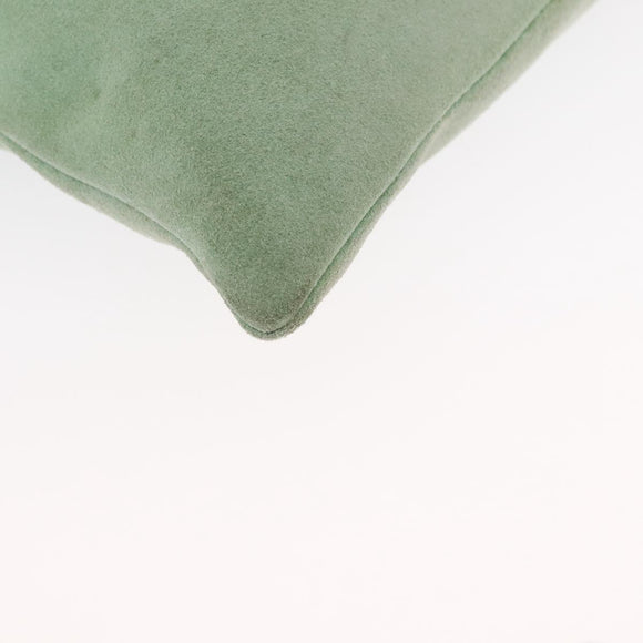 LOEWE Hand Bag Suede Green Silver Auth bs32439