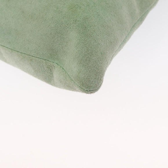 LOEWE Hand Bag Suede Green Silver Auth bs32439