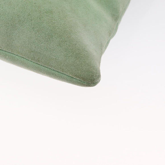 LOEWE Hand Bag Suede Green Silver Auth bs32439