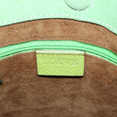 LOEWE Hand Bag Suede Green Silver Auth bs32439-10