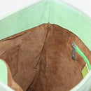 LOEWE Hand Bag Suede Green Silver Auth bs32439-17