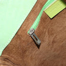 LOEWE Hand Bag Suede Green Silver Auth bs32439-19