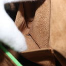 LOEWE Hand Bag Suede Green Silver Auth bs32439-12