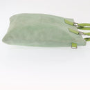 LOEWE Hand Bag Suede Green Silver Auth bs32439-3