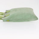 LOEWE Hand Bag Suede Green Silver Auth bs32439-4