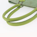 LOEWE Hand Bag Suede Green Silver Auth bs32439-7