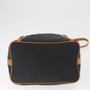 SAINT LAURENT Shoulder Bag Coated Canvas Black Gold Auth bs32440-5