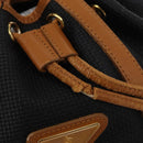 SAINT LAURENT Shoulder Bag Coated Canvas Black Gold Auth bs32440-11