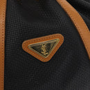 SAINT LAURENT Shoulder Bag Coated Canvas Black Gold Auth bs32440-17