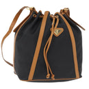 SAINT LAURENT Shoulder Bag Coated Canvas Black Gold Auth bs32440-1