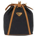 SAINT LAURENT Shoulder Bag Coated Canvas Black Gold Auth bs32440-13