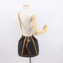 SAINT LAURENT Shoulder Bag Coated Canvas Black Gold Auth bs32440-22