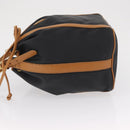 SAINT LAURENT Shoulder Bag Coated Canvas Black Gold Auth bs32440-4