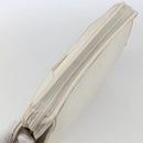 SAINT LAURENT Clutch Bag Coated Canvas White Gold Auth bs32442-6