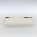 SAINT LAURENT Clutch Bag Coated Canvas White Gold Auth bs32442-7