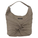 BURBERRY Shoulder Bag Leather Brown Silver Auth bs32445-13