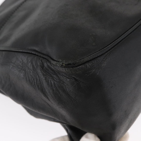 LOEWE Shoulder Bag Leather Black Gold Auth bs32447