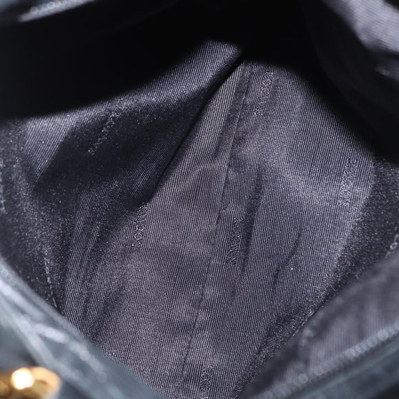 LOEWE Shoulder Bag Leather Black Gold Auth bs32447