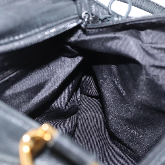LOEWE Shoulder Bag Leather Black Gold Auth bs32447