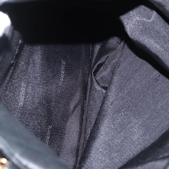 LOEWE Shoulder Bag Leather Black Gold Auth bs32447