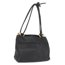 LOEWE Shoulder Bag Leather Black Gold Auth bs32447-1