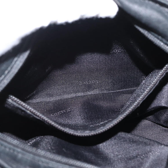 LOEWE Shoulder Bag Leather Black Gold Auth bs32447