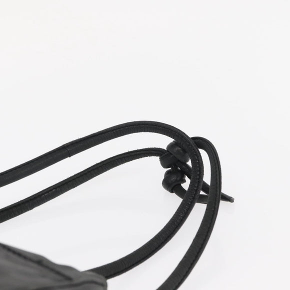 LOEWE Shoulder Bag Leather Black Gold Auth bs32447