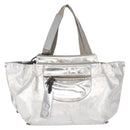 Chloe Tote Bag Leather Silver Auth bs32448-13