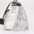 Chloe Tote Bag Leather Silver Auth bs32448-3
