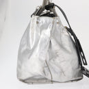 Chloe Tote Bag Leather Silver Auth bs32448-4