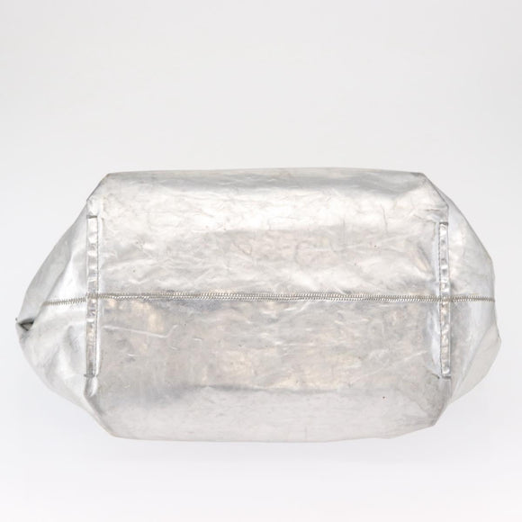 Chloe Tote Bag Leather Silver Auth bs32448